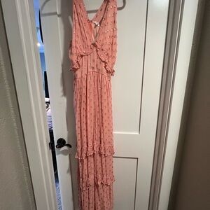 Elegant Pink Sleeveless Dress